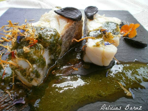 Bacalao Confitado con Pilpil de Ajo Negro